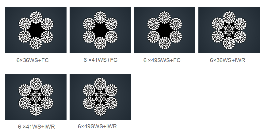 粗直径钢丝绳6x36ws
