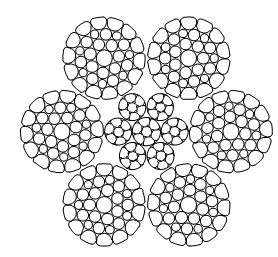 打桩机钢丝绳6*K36WS+IWRC，锻打钢丝绳6*36WS+IWRC